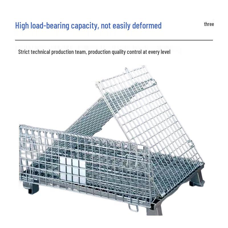 Folding Galvanized Iron Frame Logistics Cart with U-shaped Feet