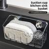 Built-in Kitchen Sink Rack, Suction Cup, Draining Basket, Wall-mounted Sink, Narrow-edge Storage, Draining Rack