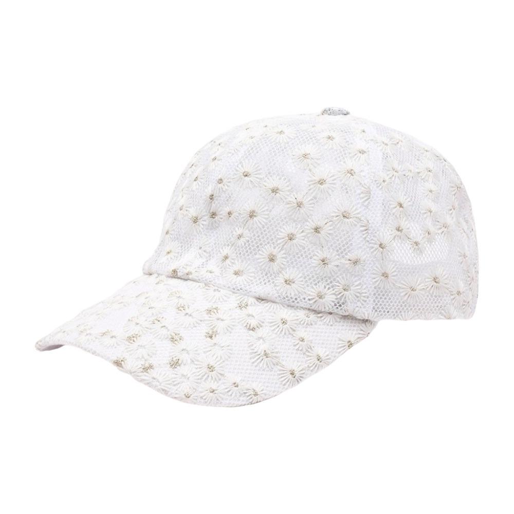 Breathable Visors Cap Embroidered Mesh Peaked Hat Casual Flower Baseball Cap Outdoor