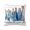 Custom Greys Anatomy Cartoon Collage Nordic Pillow Cover Decoration Car Cushion