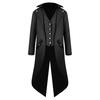 Мужской фрак однотонный с длинными рукавами готическая верхняя одежда однобортный со шлицей смокинг пальто для Хэллоуина