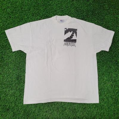 Винтажная футболка Arrowfest 1991 XL/2XL 25x29 Белая