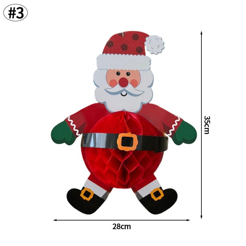 Christmas Tree Decoration 3D Honeycomb Paper Christmas Tree Hanging Pendent New Year Xmas Party Atmosphere Shop Decor Prop