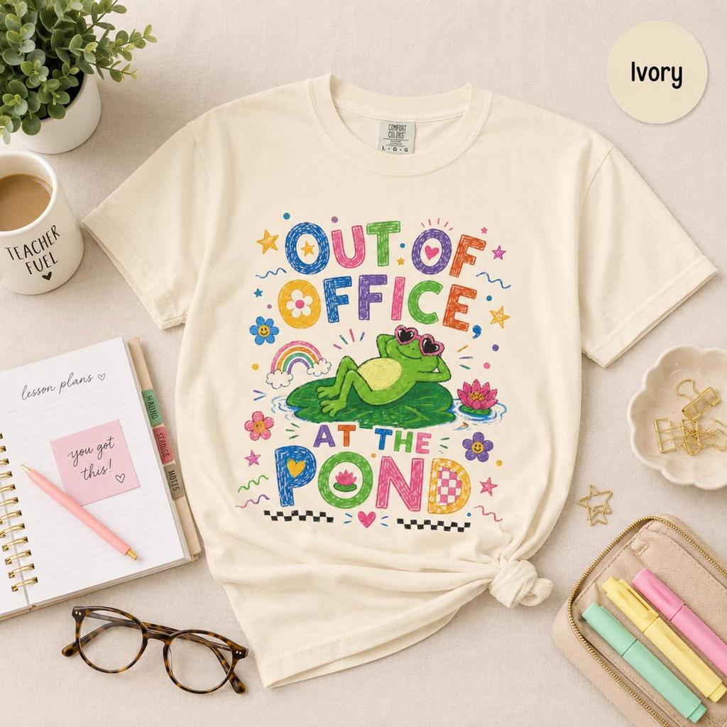 Out of Office at the Pond Shirt | Funny World of Whimsy Gift | Comfort Colors 1717 Heavyweight Tee | Unisex Garment Dyed