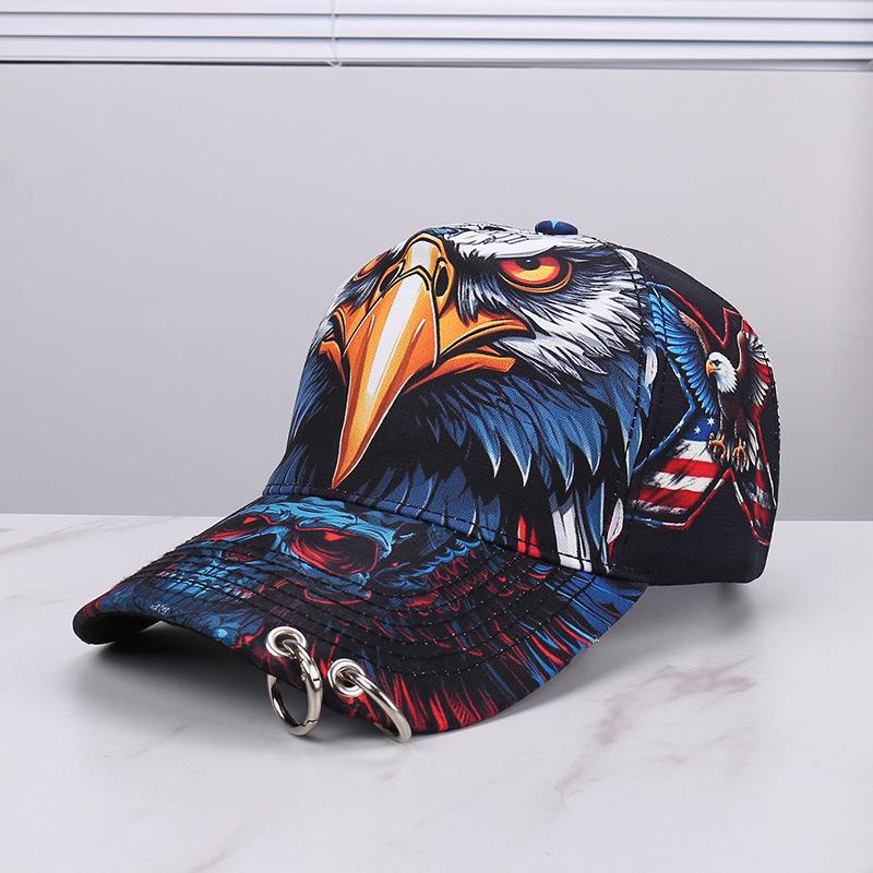 Popular hot transfer eagle print baseball cap men's and women's summer street personality versatile sunshade cap