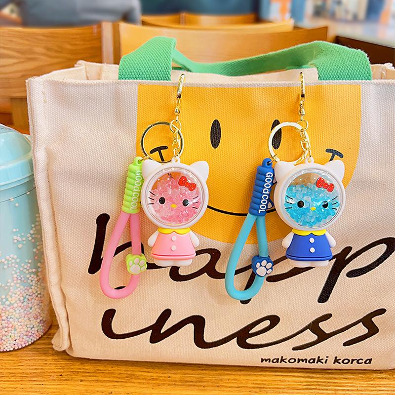 Cute Cartoon Cat Scented Bead Keychain Long Lasting Fragrance Bag Charm Creative Small Gift Pendant