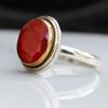 July Birthstone Geniune Red Ruby Gemstone 925 Sterling Silver Ring Jewelry