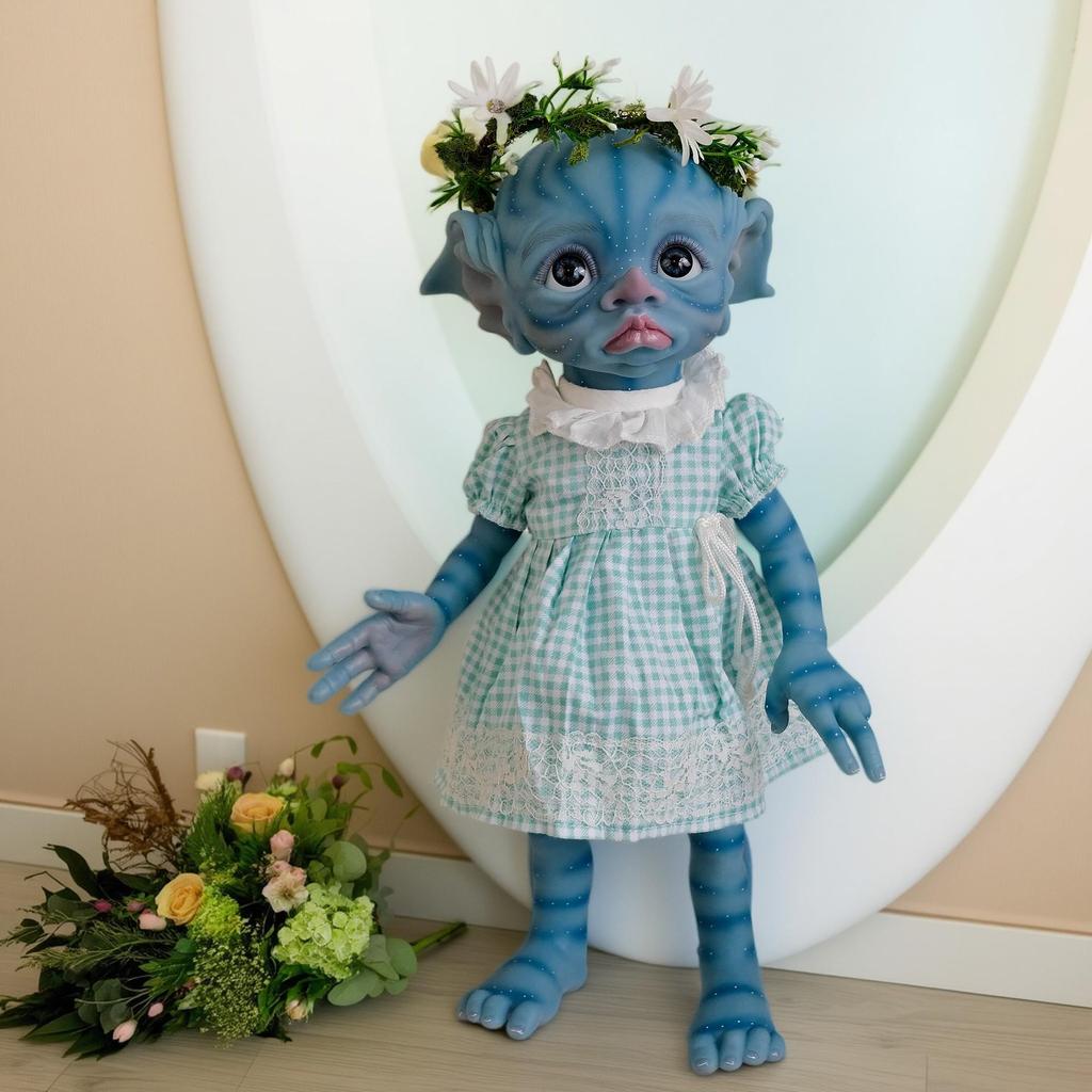 Розовая клетчатая юбка NPK 16" Кукла-аватар Tinky с 3D-ручной росписью