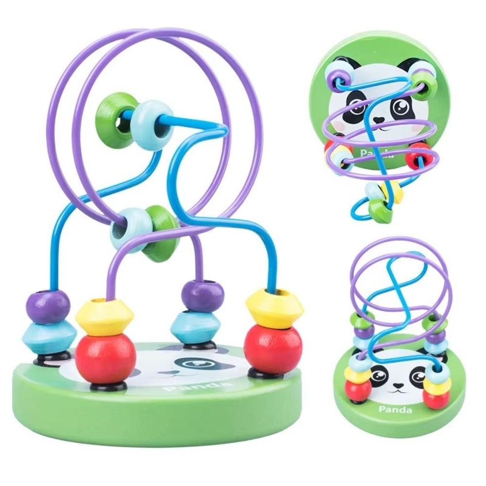 Colorful Cartoon Small Beaded Toys Wooden Bead Maze Toy New Roller Coaster Educational Circle Toy