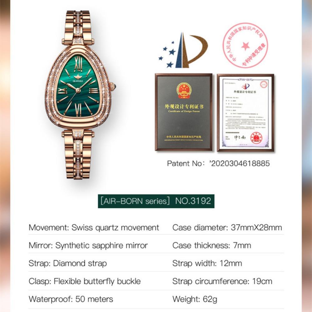 OUPINKE Женские часы Tide Brand с инкрустированным бриллиантами и змеевидным циферблатом, высококачественные водонепроницаемые кварцевые часы высшего класса