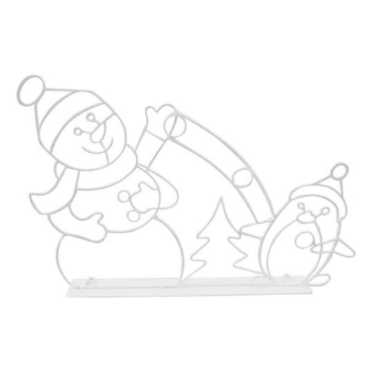 Рождественская гирлянда, фигурка-украшение, пингвин, забавная анимированная игра в снежки, активный декор для рамки, снеговик, светодиодный ночник для дома и улицы