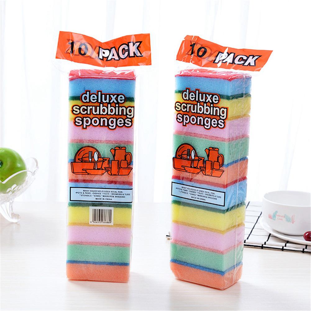 10pcs Set Durable Cleaning Sponge Kitchen Tool for Dishes Bowl Pot Pan