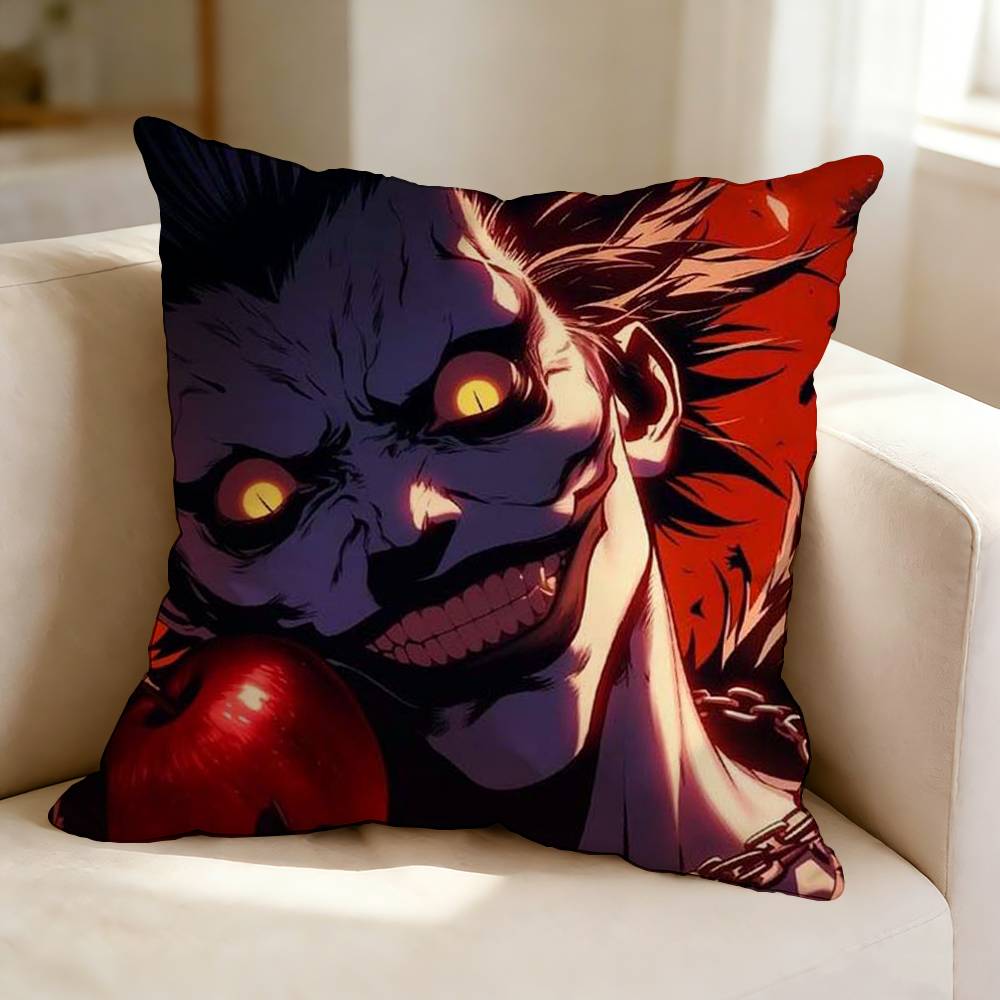 Anime DDeath NNote RRyuk Shinigami Square DoubleSided printed Pillow Case Bedroom Bedside Pillow Sofa Cushion Cover