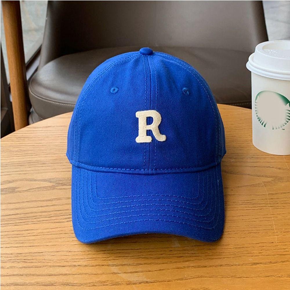 Retro Letter Baseball Hat Letter R Sun Hat Retro Embroidery Baseball Cap Men