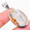 Natural Russian Dendritic Gemstone 925 Sterling Silver Pendant 1.97" h0M50