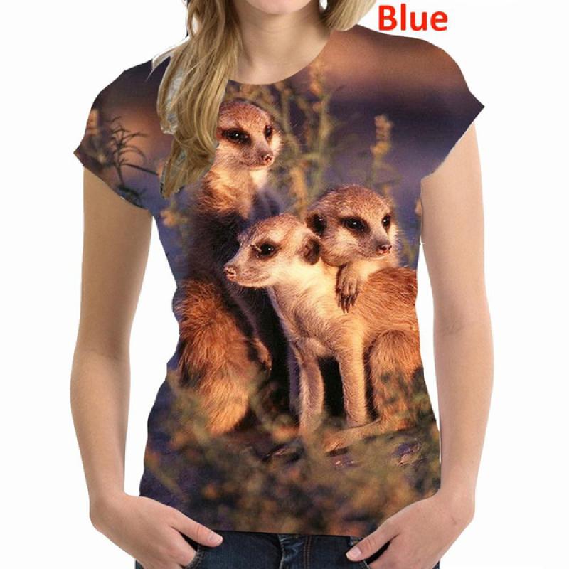 Meerkat Смешная 3D-принт футболка женская повседневная футболка-пуловер топы