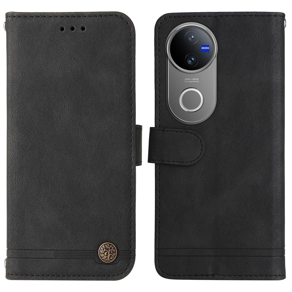 For vivo V50 5G Leather Wallet Cases Skin Touch Phone Cover Stand with Strap