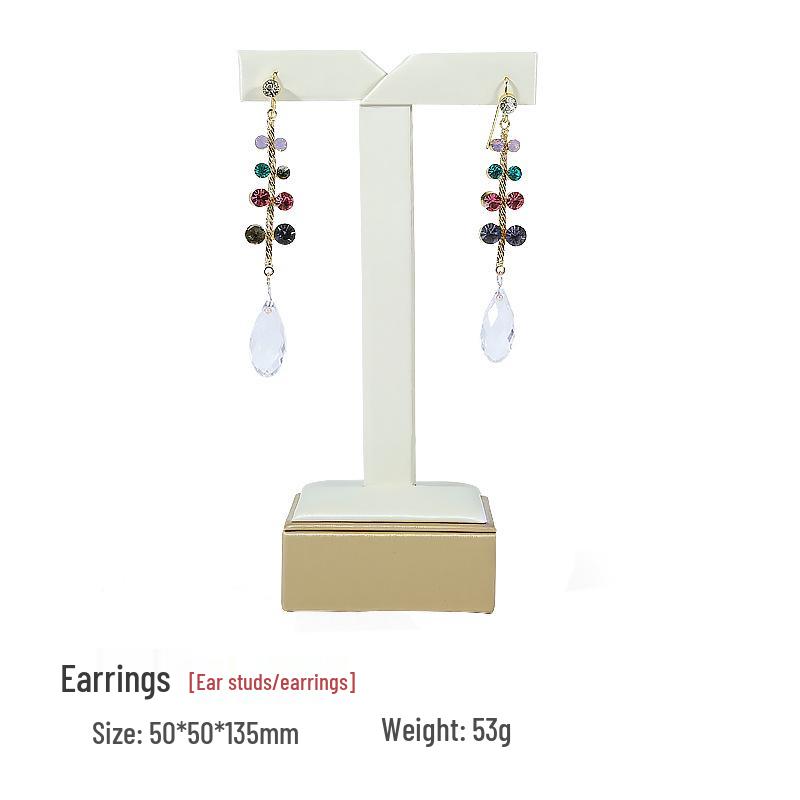 Бежевая подставка для демонстрации ювелирных изделий из жадеита из ПУ кожи для колец и подвесок