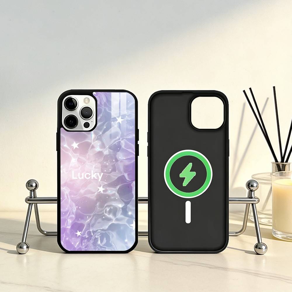 Clear Water Ripples Phone Case For iPhone17,16,15,14,13,12,11 Plus,Pro Max Magnetic For Magsafe Wireless Charging