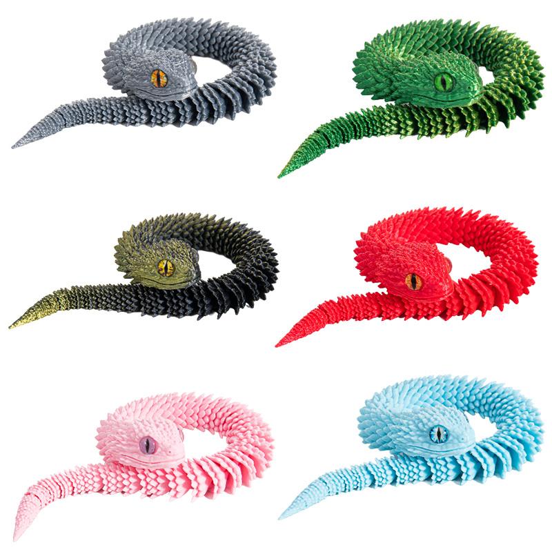 3D-печатный Змеиный Дракон 3D-печатные Фигурки Новогоднее Украшение Традиционное Настольное Украшение 3D-игрушки Подарки на Новый год 2025