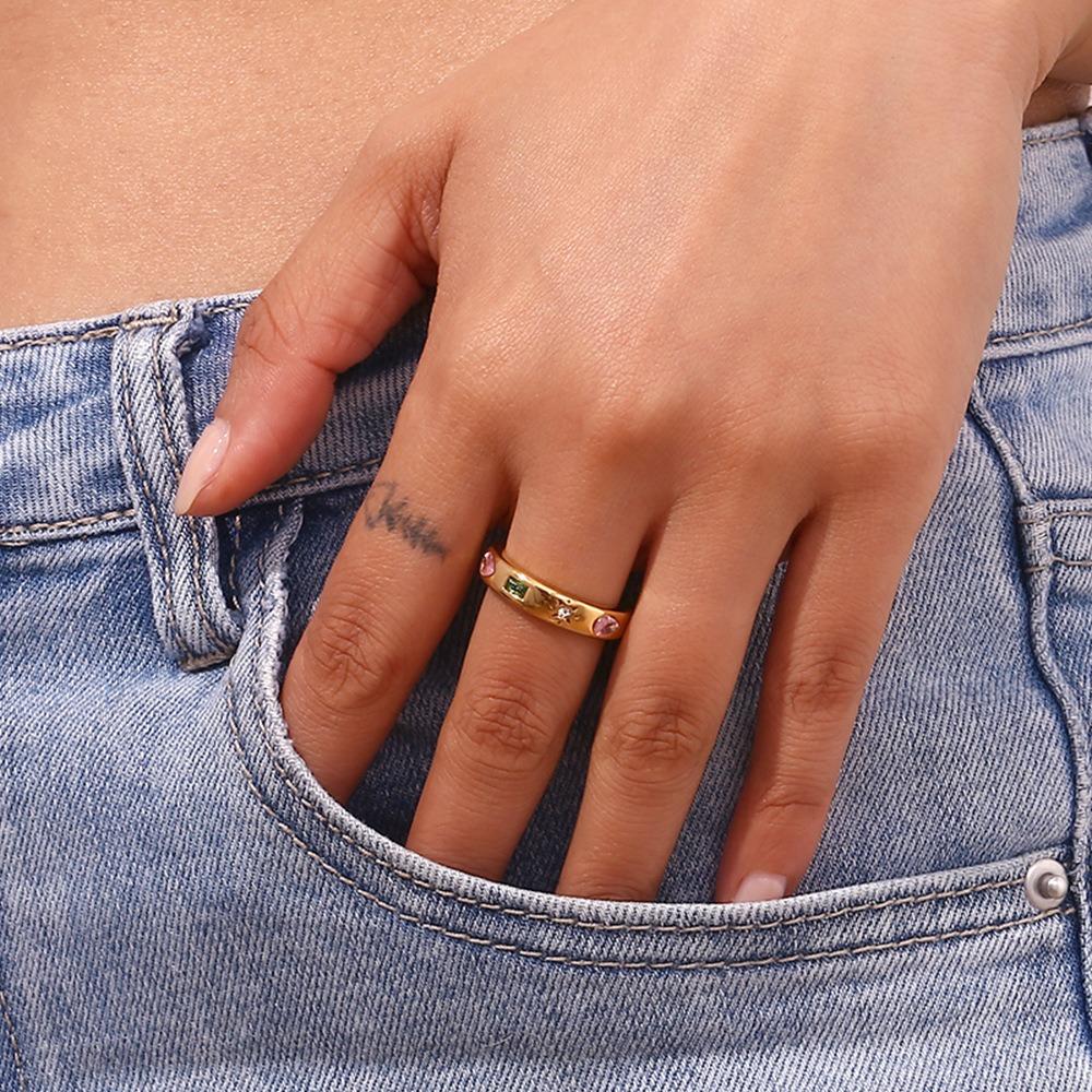 Geometric Water Drop Rings Elegant Retro Finger Ring Cool Rhinestone Rings  Women