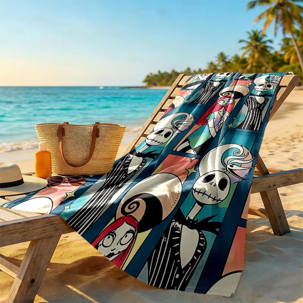 Christmas Nightmare Beach Towel High Absorbency & Quick-Dry Comfortable Lightweight Suitable for Swimming, Gym, Camping, Yoga Vacation