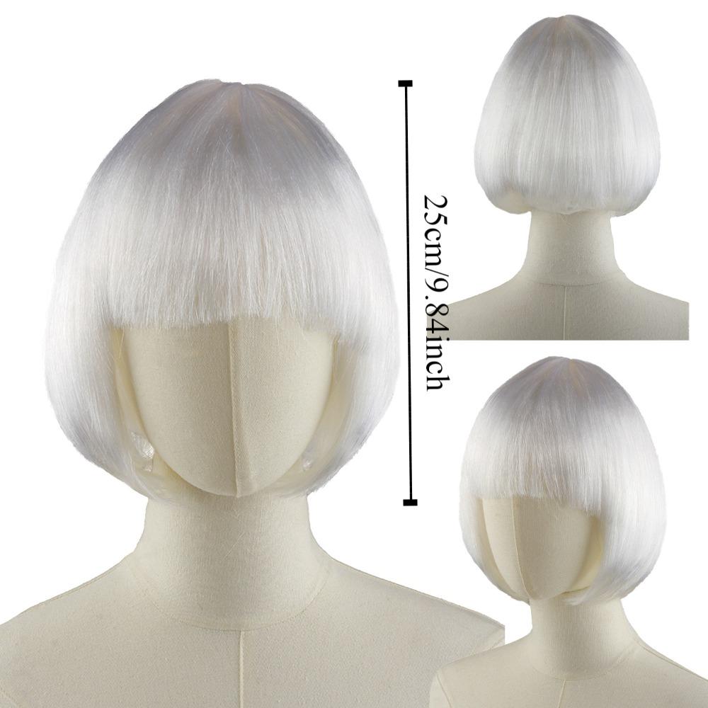 Cute Short Bob Wigs Xmas Wig Halloween Cosplay Anime Wigs Colored Straight Hair  Pretty Women