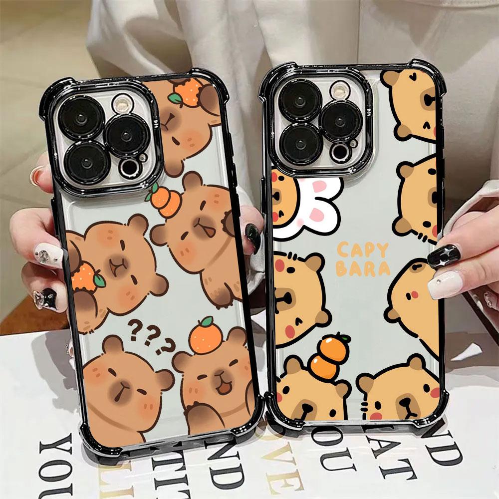 Мультяшный чехол для телефона с капибарой Для Xiaomi 15T 14T 13 Pro 15 F8 Ultra Poco X7 F7 Pro 5G X3 X5 X6 F5 M7 Ударопрочный прозрачный чехол