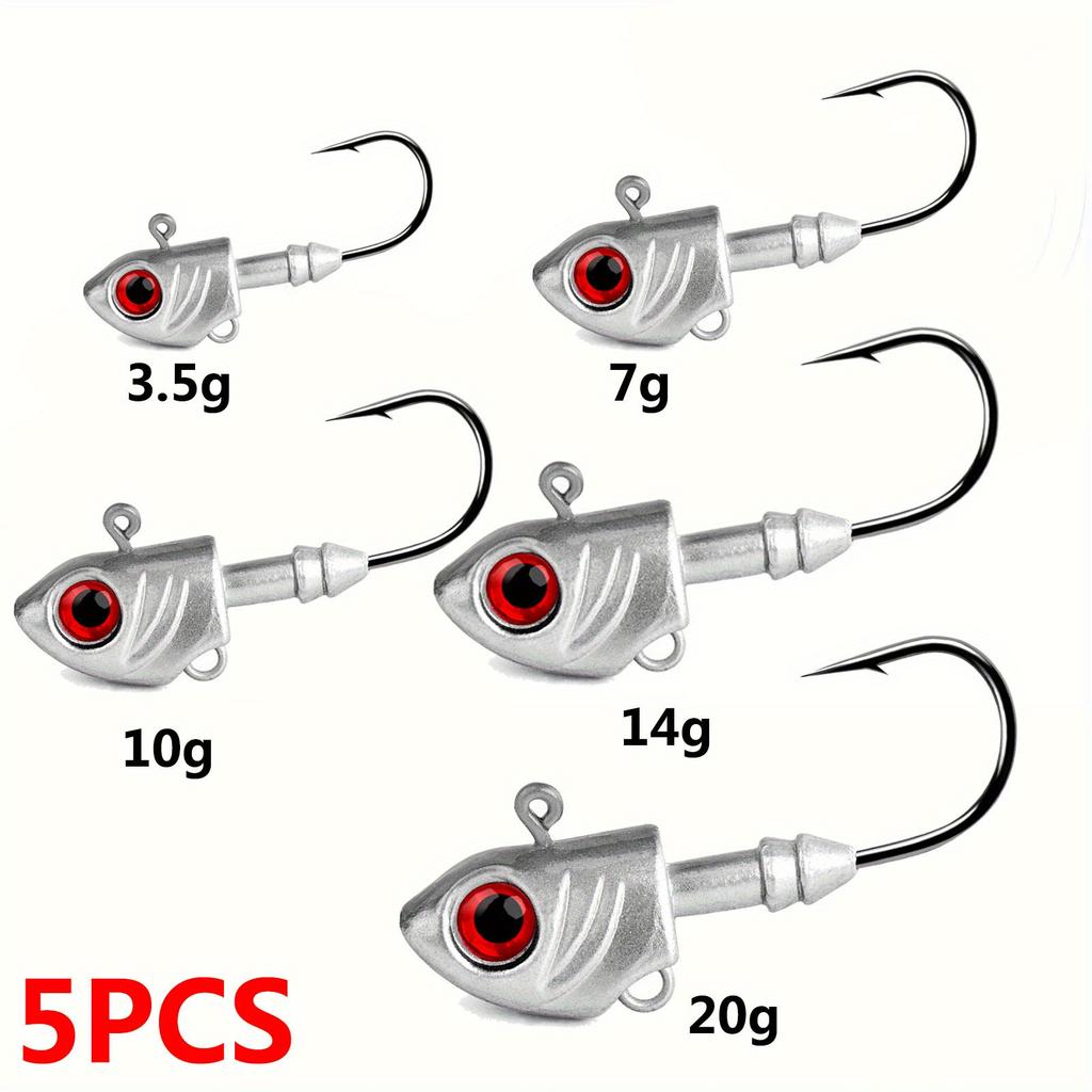 5 шт. джиг-головок для свимбейтов для пресноводной и морской рыбалки - Дизайн головки в виде малька для усиления привлекательности и мощности подсечки