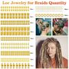 290Pcs Hollow Out Dreadlock Jewelry Gold Silver Metal Hair Rings Charms Hair Braiding Rings  Party
