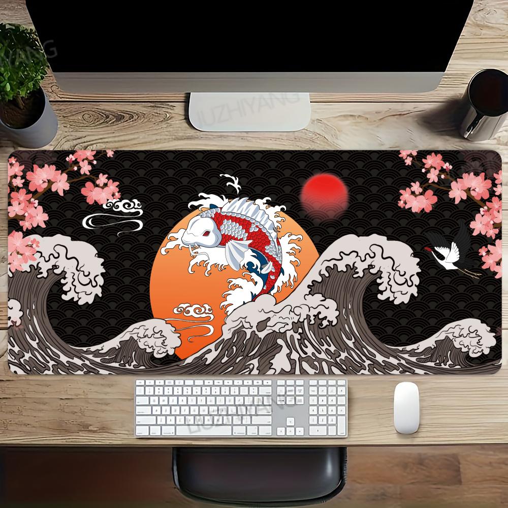 Yin Yang Fish Koi Multisize Mouse Pad Japanese Style Gamer XXL Office Keyboard MouseMat Black White Carpets Mousepad for Laptop