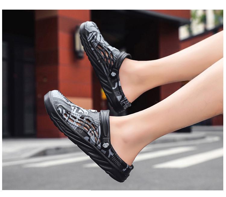 Men's Trendy Plus Size Closed-Toe Clog Sandals - Breathable Fashion Outdoor Slippers