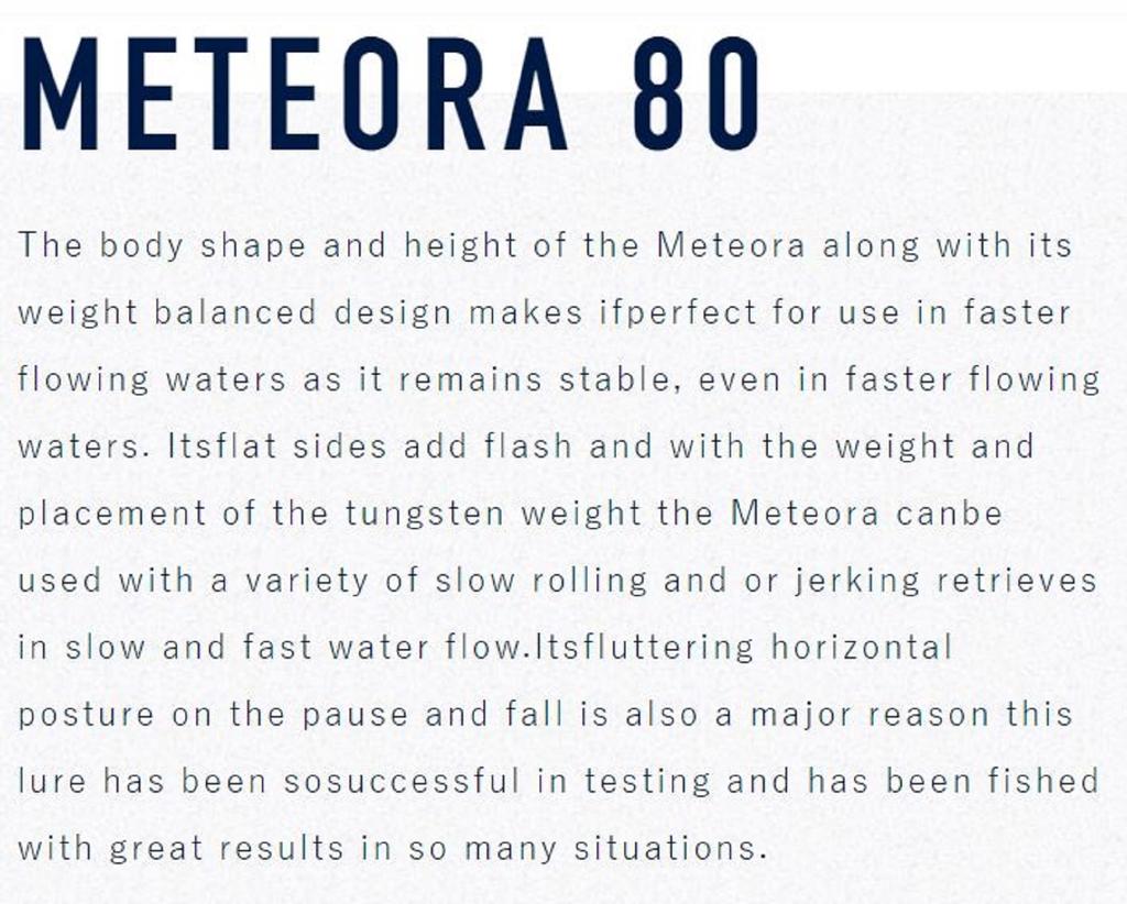 Jackson Meteora 80 Sinking Lure LRG (4154)