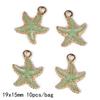 9-12Pcs Multi-Styles Starfish Shell Conch Crown Enamel Charms Pendant For Jewelry Making DIY Bracelet Necklace