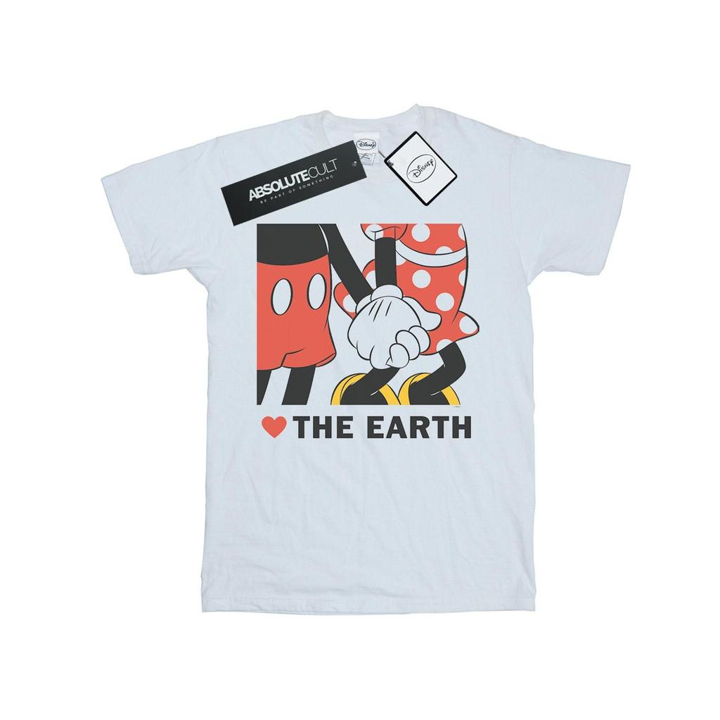 Disney Mens Mickey Mouse Heart The Earth T-Shirt