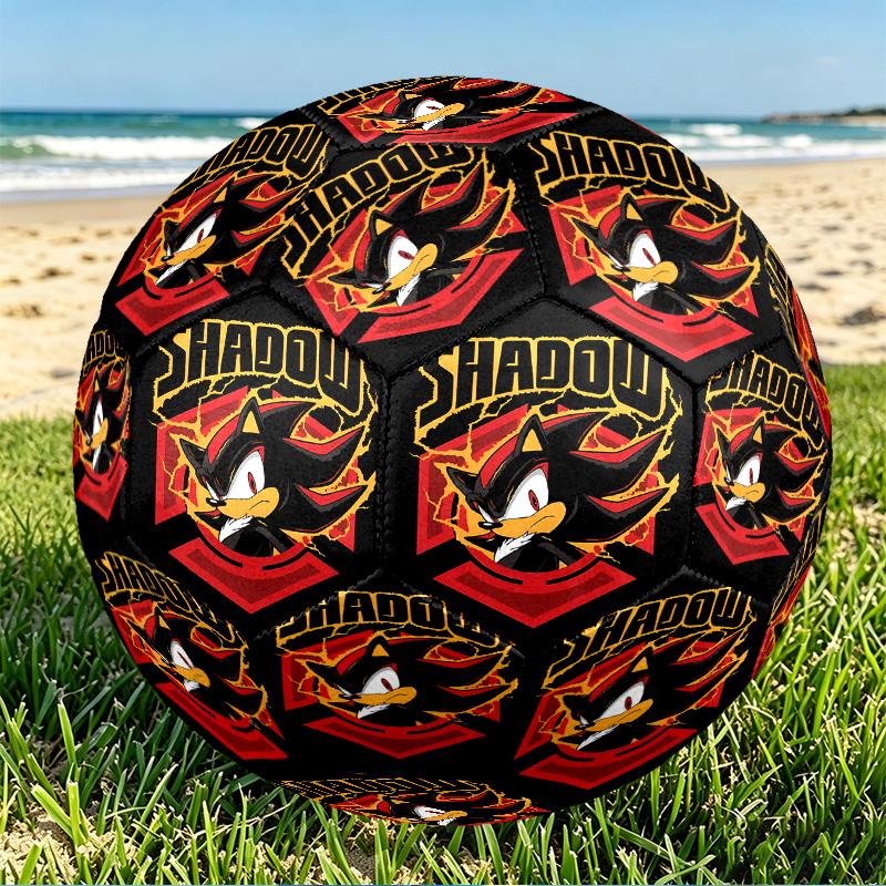 Sonic Print Size 5 Soccer Ball, PU Wear Resistant Football for Match Training and Daily Practice, Birthday Gift for Soccer Fans