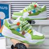 2024 Новые осенние и зимние спортивные кроссовки для отдыха на природе зеленого цвета с креативным дизайном шнуровки, многоцветные универсальные мужские туфли