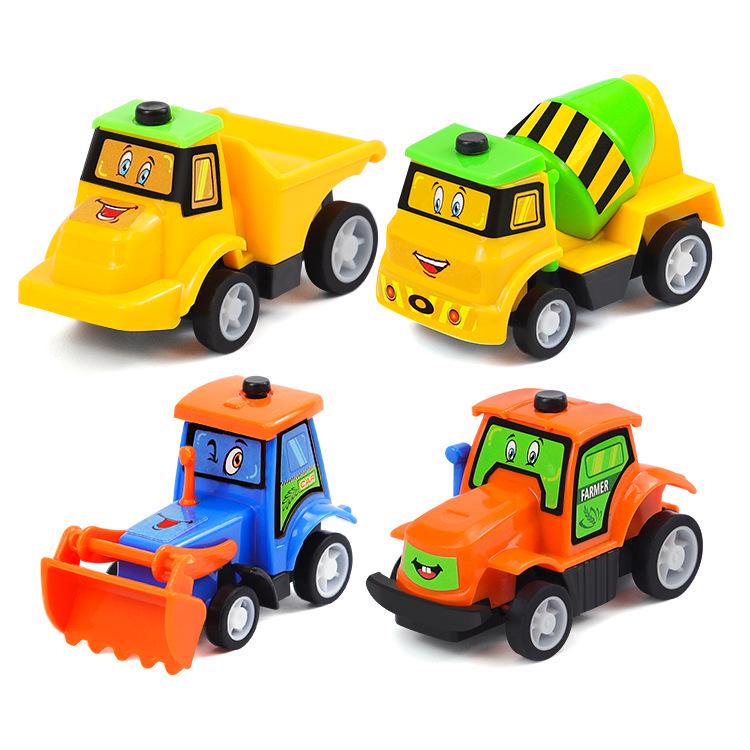 ABS Cartoon Construction Pull-Back Toy Car for Babies and Toddlers