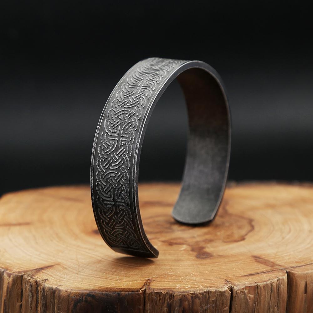 Винтажный браслет-манжета с кельтским узлом викингов для мужчин и женщин, из нержавеющей стали 316L, скандинавский амулет, браслет-шарм, ювелирное украшение, подарок.