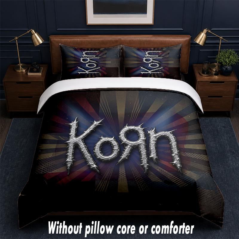 Korn Design Bed Bedding Set 1 Duvet Cover + 2 Pillowcases Soft Breathable Household Bed Linens