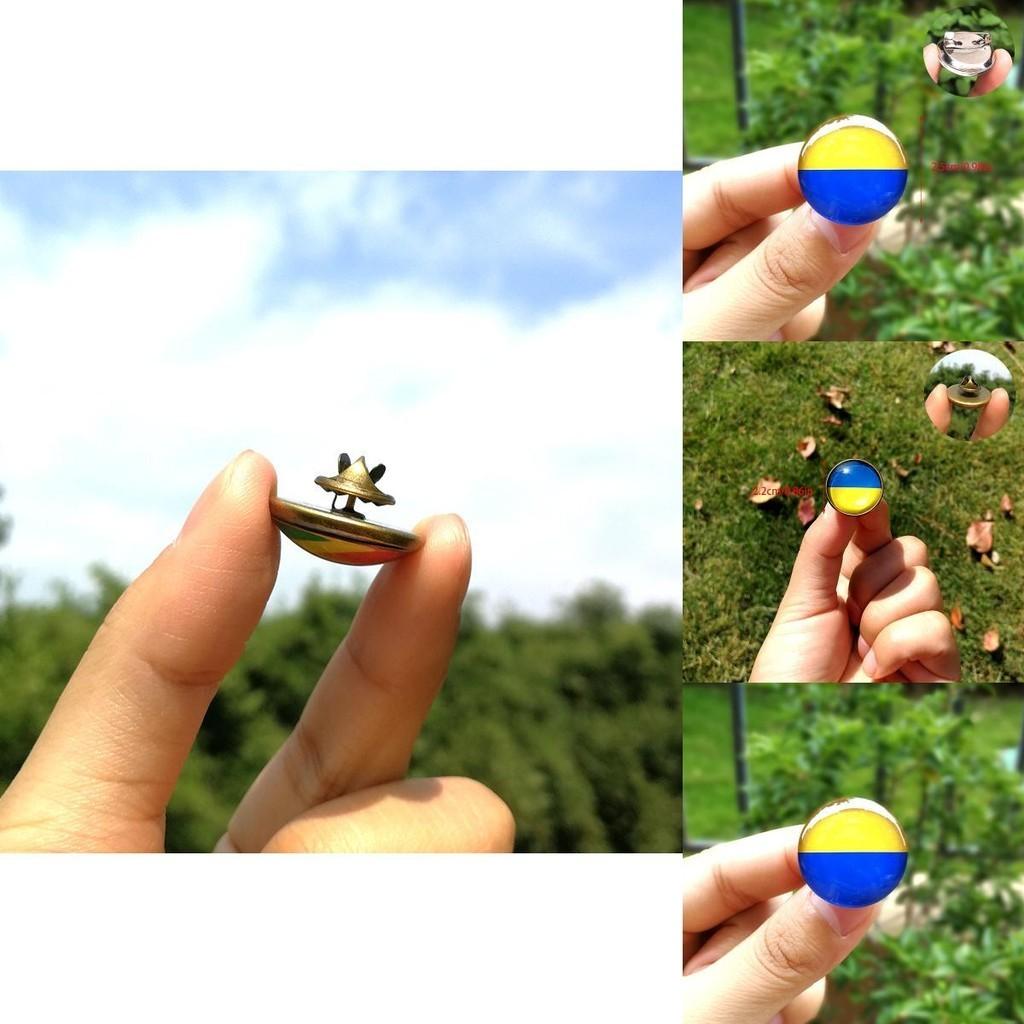 Stylish Ukraine Flag Button Badge Brooch For Backpacks And Satchels