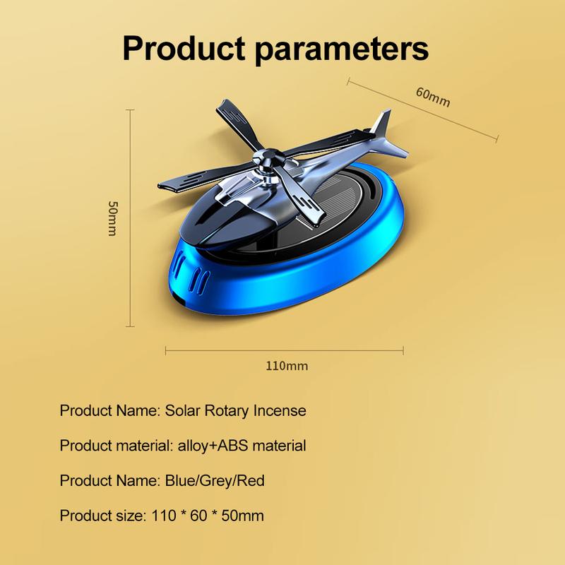 Solar Rotating Helicopter Aromatherapy Car Air Freshener Alloy + Abs Wooden Aromatherapy Machine Car Aromatherapy Aircraft