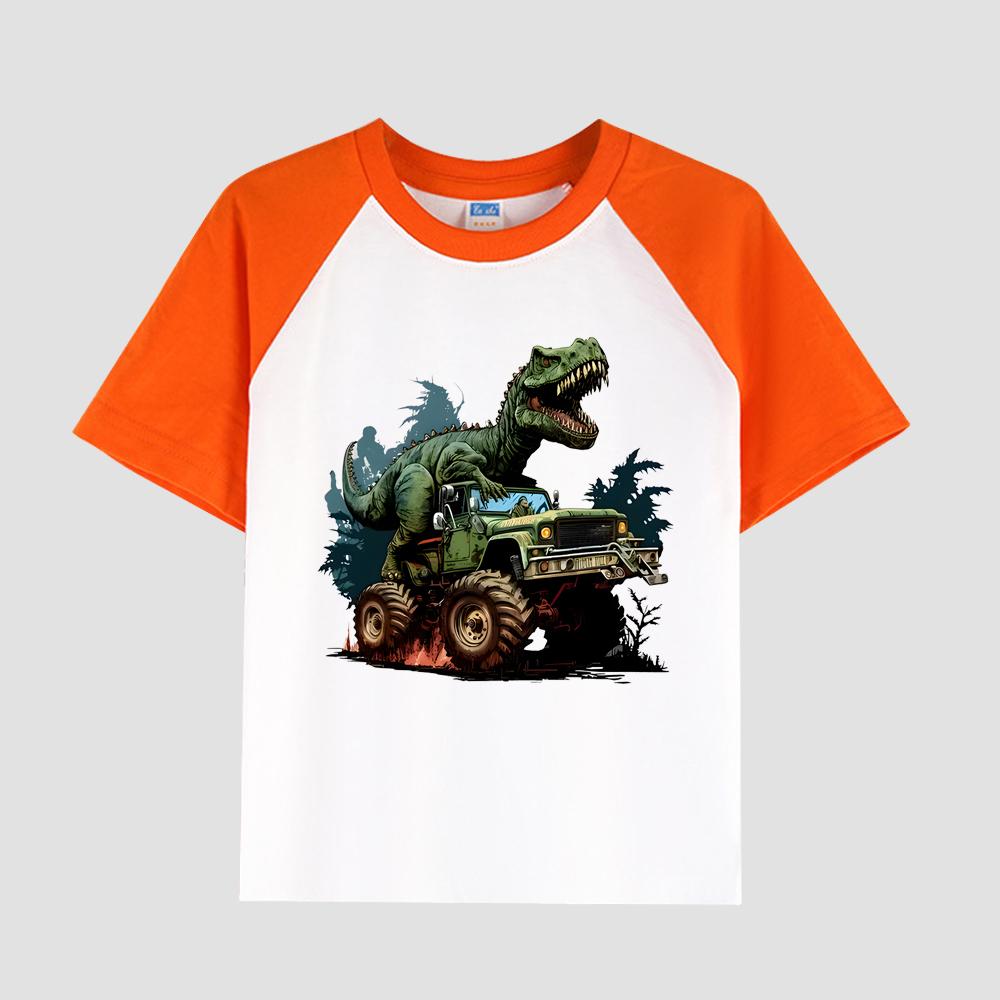 Футболка с коротким рукавом и заниженной линией плеч для мальчиков, хлопковая ткань, повседневный модный детский топ на лето