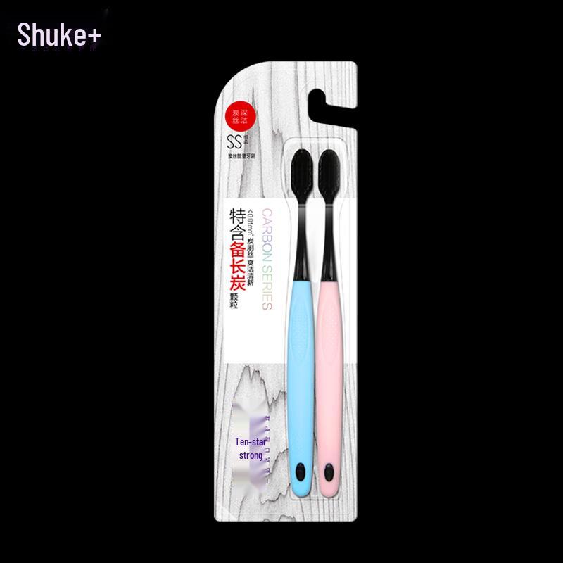 Shuke Charcoal Bristle Toothbrush 4-Pack