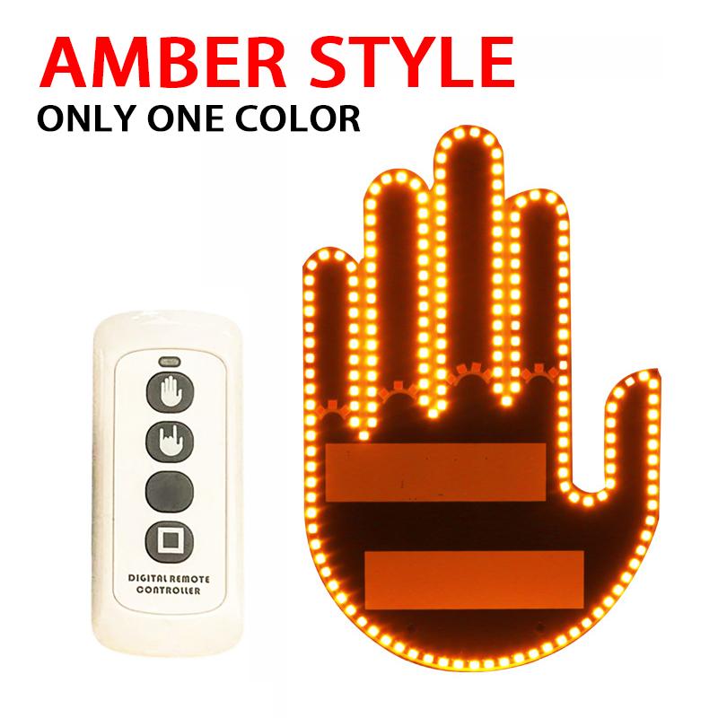 Светодиодный автомобильный светильник со средним пальцем, светодиодный автомобильный ручной светодиодный автомобильный палец вверх, подари любовь, птица, волна, дорожные знаки ярости, автомобильный светодиодный стикер с пультом дистанционного управления