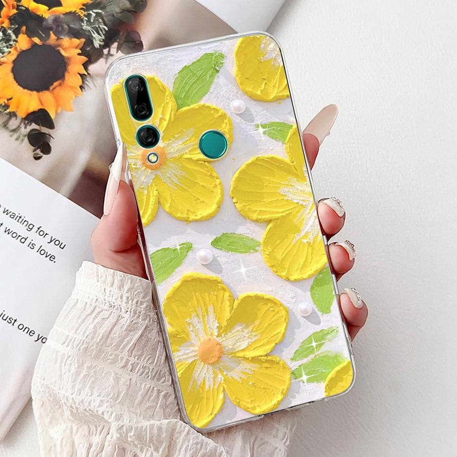 For Huawei Y9 Prime 2019 Case STK-L21 Colorful Flowers Painted Cover Soft Silicone Phone Case For Huawei P Smart Z STK-LX1 Shell