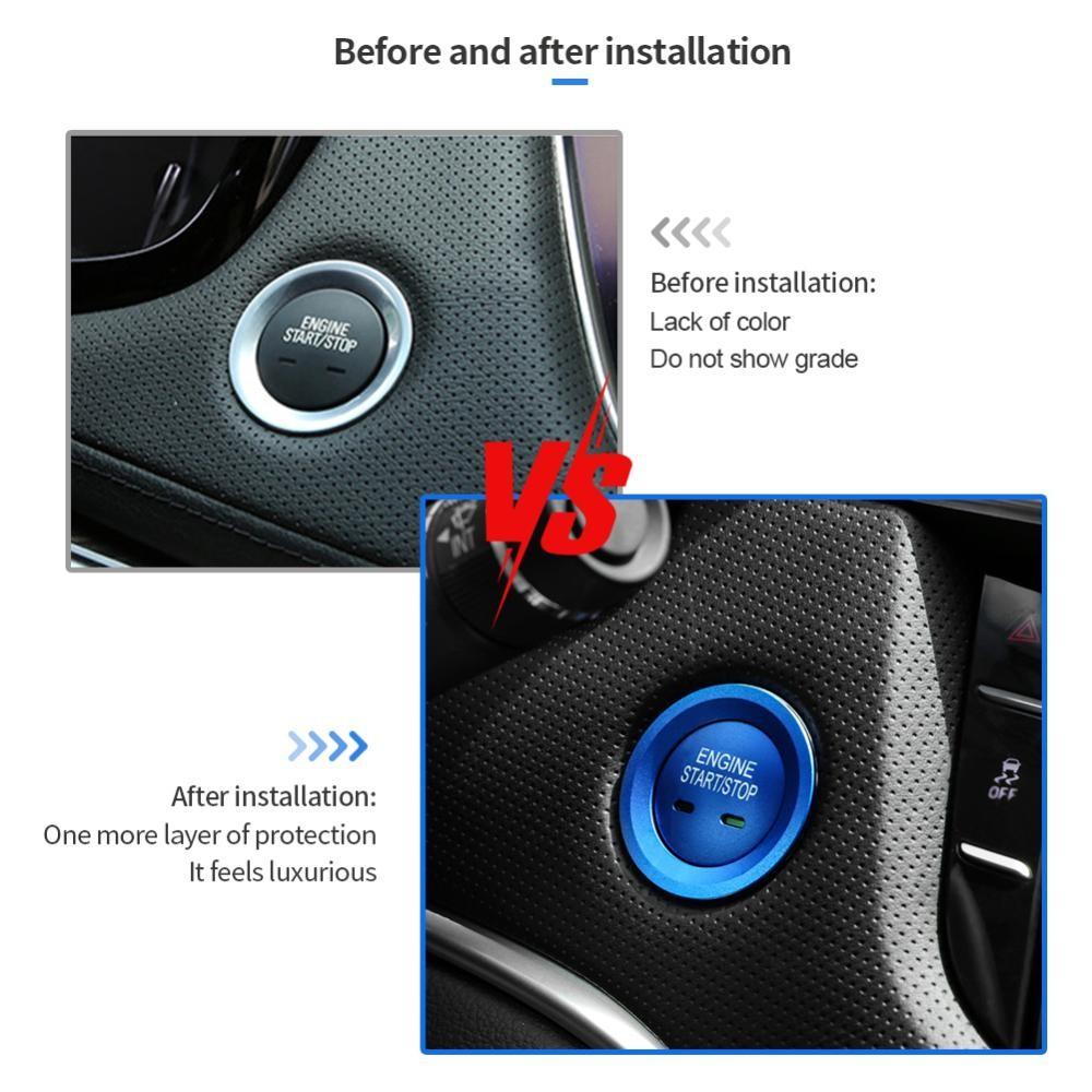 Trim Cover for The Start and Stop Engine Button Ring for Chevrolet Models Like Equinox, Cruze, Malibu, Trax, Impala, Traverse, Tahoe, and Suburban