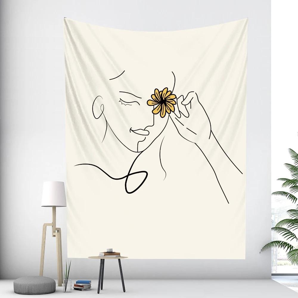 Модный домашний гобелен для украшения гостиной, спальни, абстрактный гобелен для мужчин и женщин, простые узоры с ручной росписью