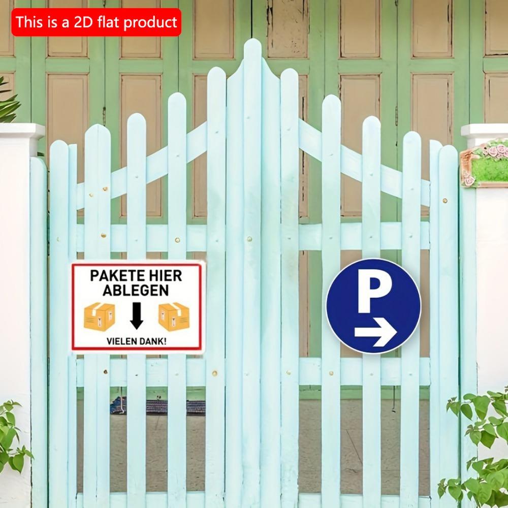 1 шт. 2d плоский круглый деревянный знак парковки - 20 см со стрелкой вправо, французский язык, настенное крепление, многоцелевой наружный знак для двора