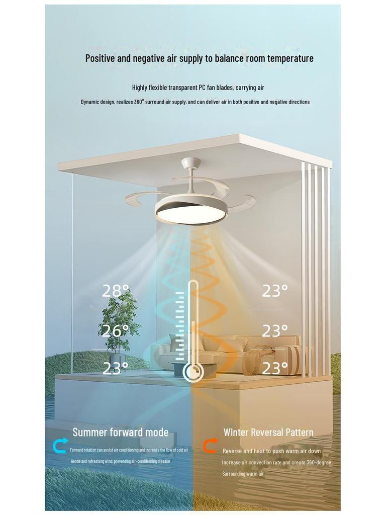 Современный потолочный вентилятор из орехового дерева с интеллектуальным преобразованием частоты для гостиной и столовой